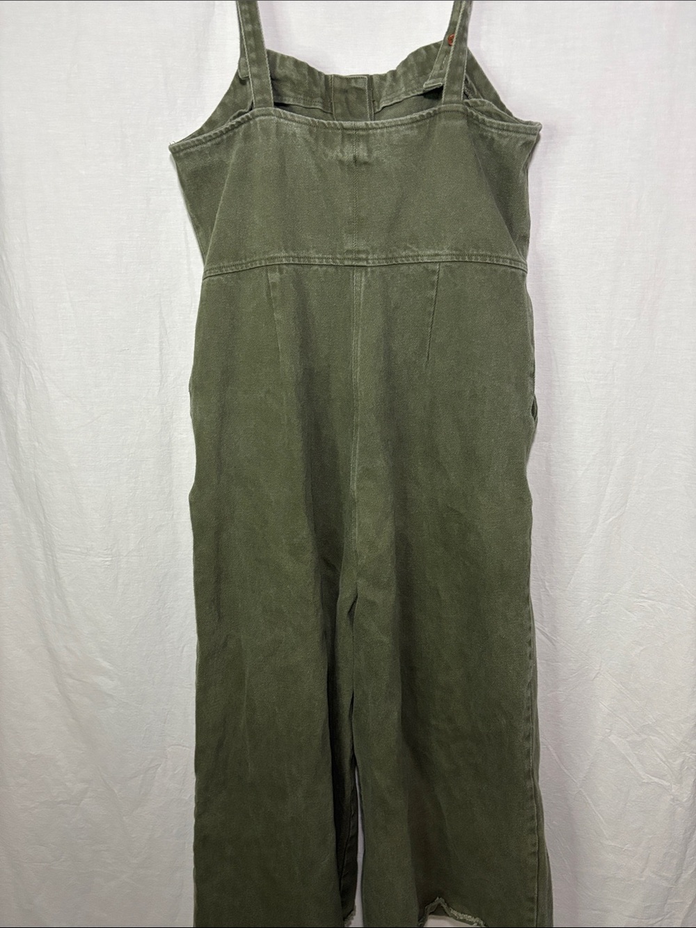 Wishlist Olive Green Button-Front Wide-Leg Jumpsuit - Picture 6 of 6